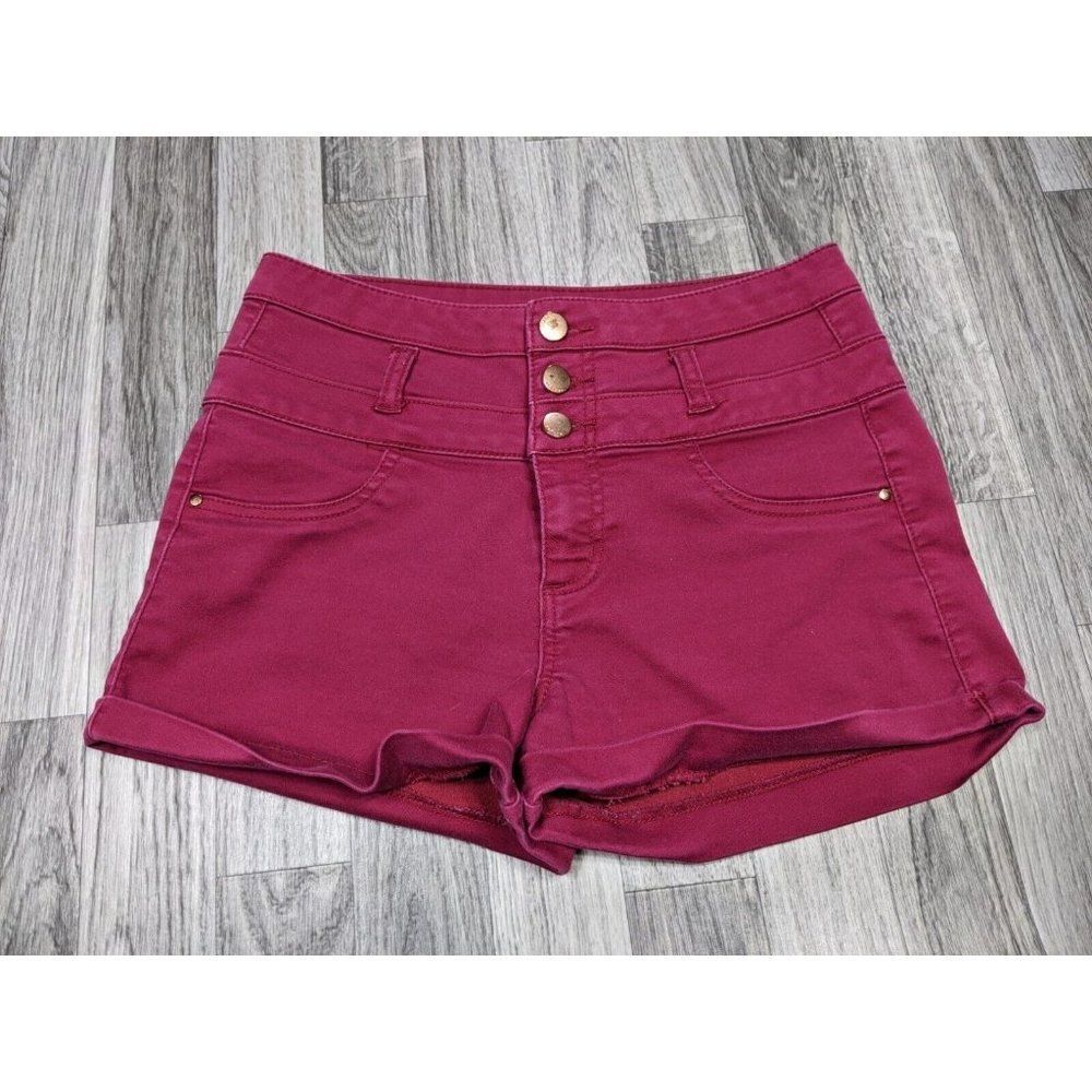 (3/$35) Refuge Womens Size 6 Pink Faux Front‎ Pockets Cuffed Shorts